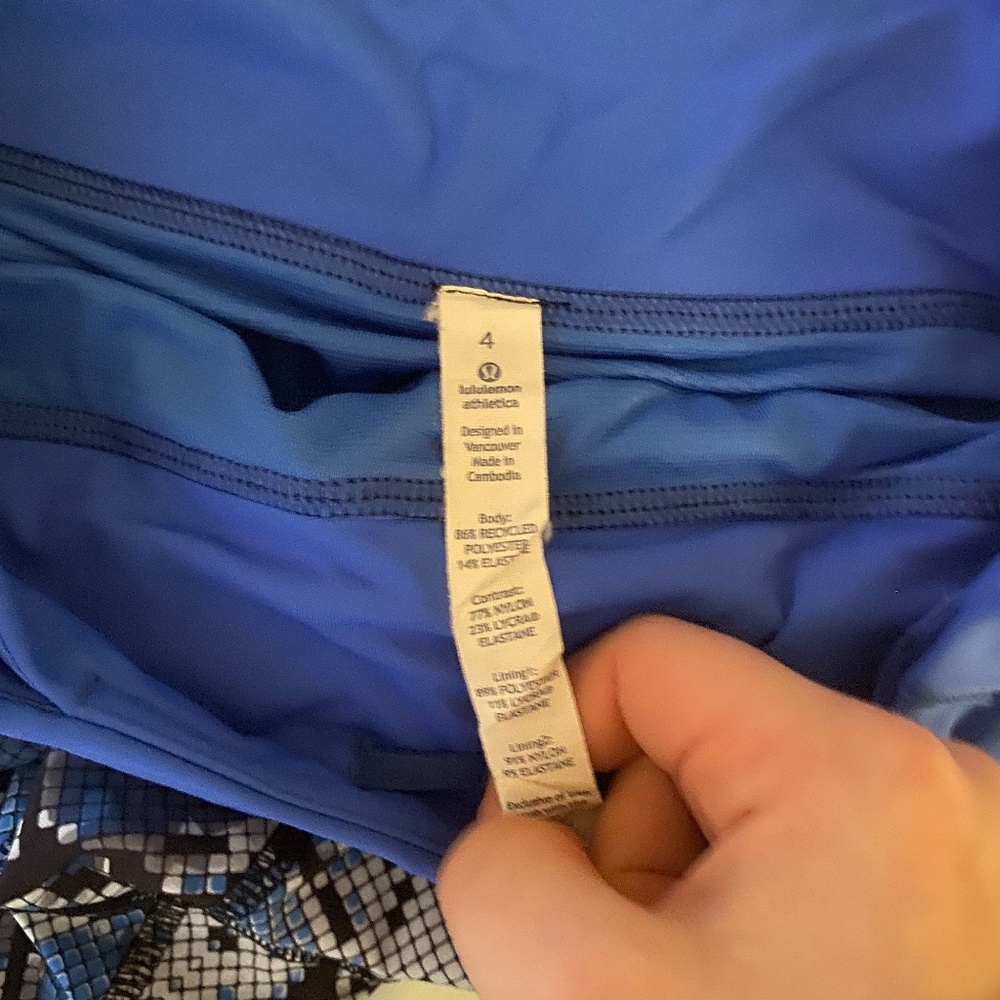 Blue Patterned Lululemon Shorts - Picture 3 of 3